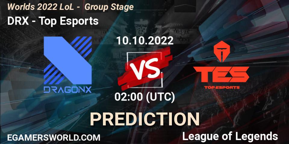 Prognoza DRX - Top Esports. 10.10.2022 at 02:00, LoL, Worlds 2022 LoL - Group Stage