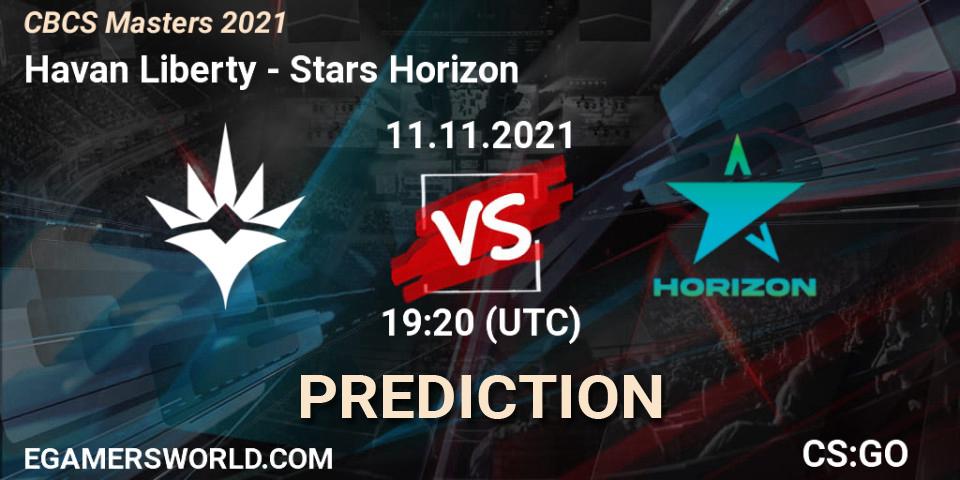 Prognoza Havan Liberty - Stars Horizon. 11.11.2021 at 19:20, Counter-Strike (CS2), CBCS Masters 2021