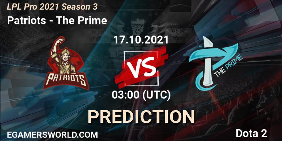 Prognoza Patriots - The Prime. 17.10.2021 at 06:08, Dota 2, LPL Pro 2021 Season 3