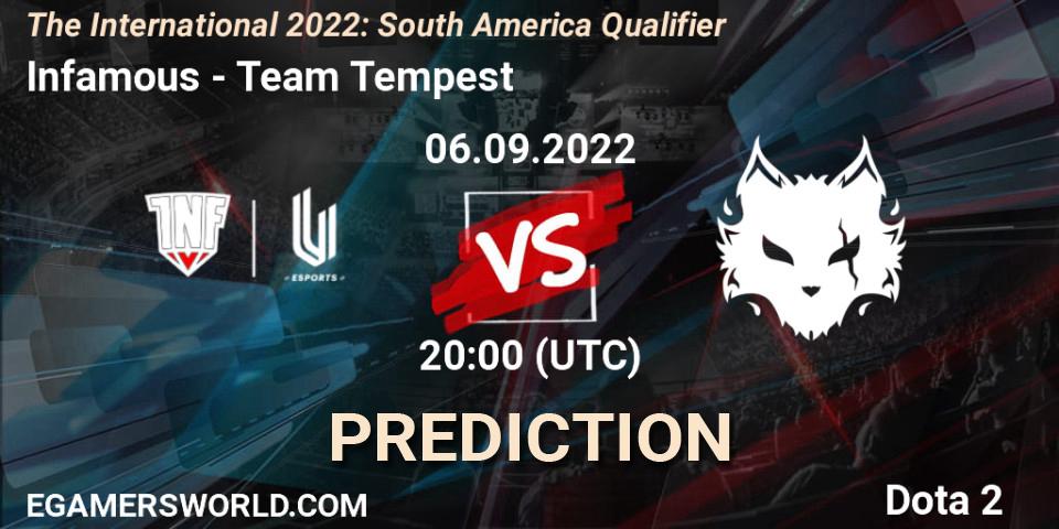 Prognoza Infamous - Team Tempest. 06.09.2022 at 20:10, Dota 2, The International 2022: South America Qualifier