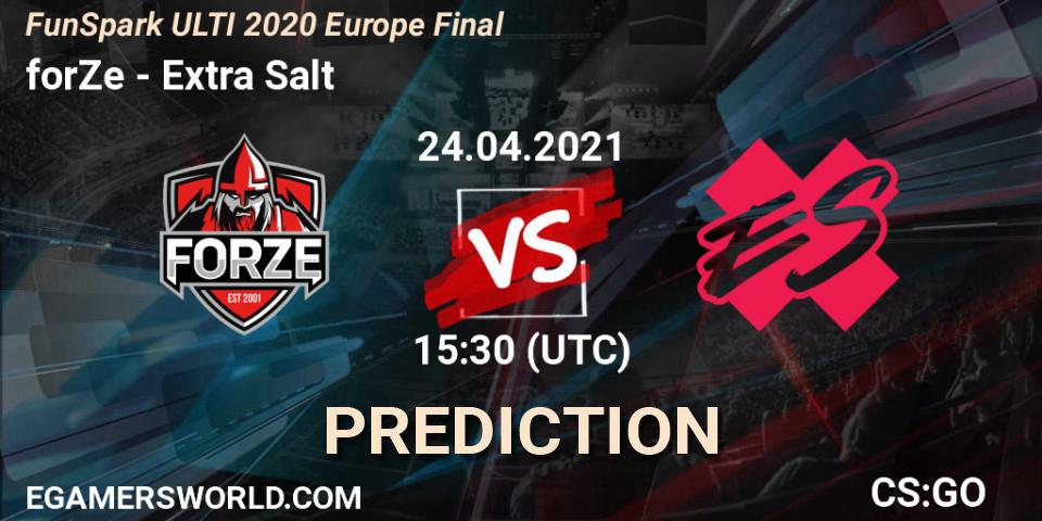 Prognoza forZe - Extra Salt. 24.04.2021 at 15:30, Counter-Strike (CS2), Funspark ULTI 2020 Finals