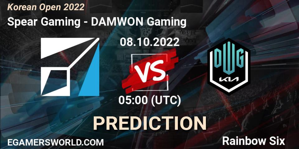 Prognoza Spear Gaming - DAMWON Gaming. 08.10.2022 at 05:00, Rainbow Six, Korean Open 2022