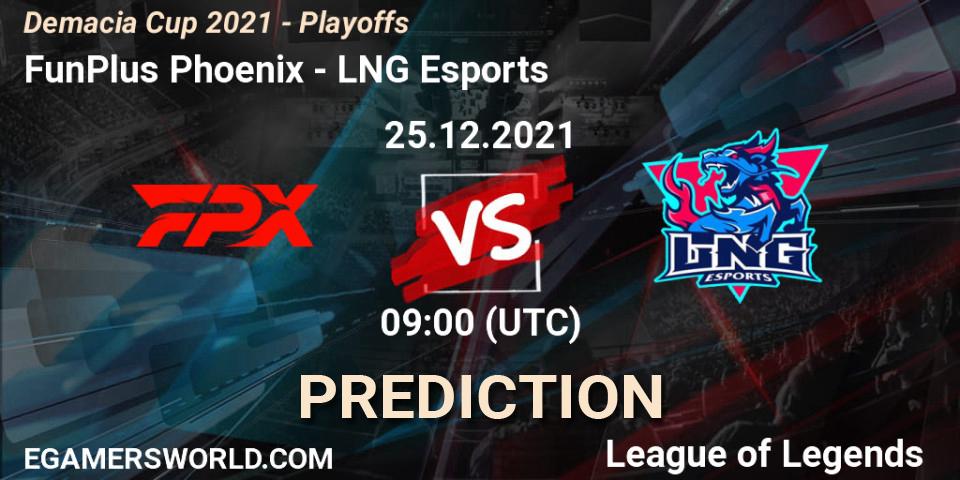 Prognoza FunPlus Phoenix - LNG Esports. 25.12.21, LoL, Demacia Cup 2021 - Playoffs
