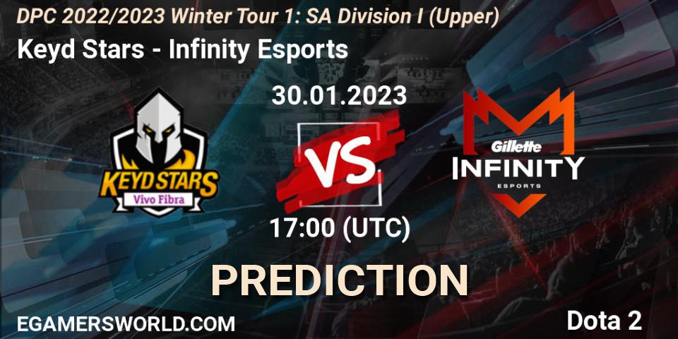 Prognoza Keyd Stars - Infinity Esports. 30.01.23, Dota 2, DPC 2022/2023 Winter Tour 1: SA Division I (Upper) 