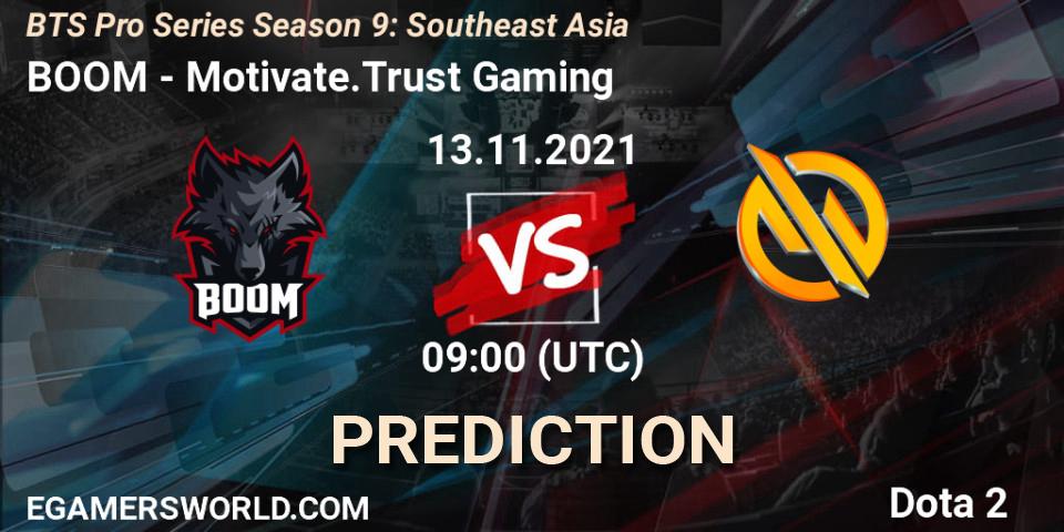 Prognoza BOOM - Motivate.Trust Gaming. 13.11.2021 at 09:00, Dota 2, BTS Pro Series Season 9: Southeast Asia