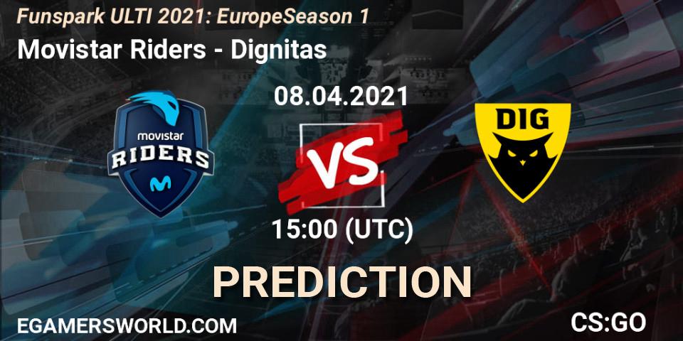 Prognoza Movistar Riders - Dignitas. 08.04.2021 at 12:45, Counter-Strike (CS2), Funspark ULTI 2021: Europe Season 1