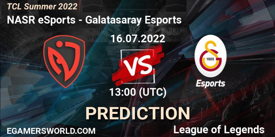 Prognoza NASR eSports - Galatasaray Esports. 16.07.2022 at 15:00, LoL, TCL Summer 2022