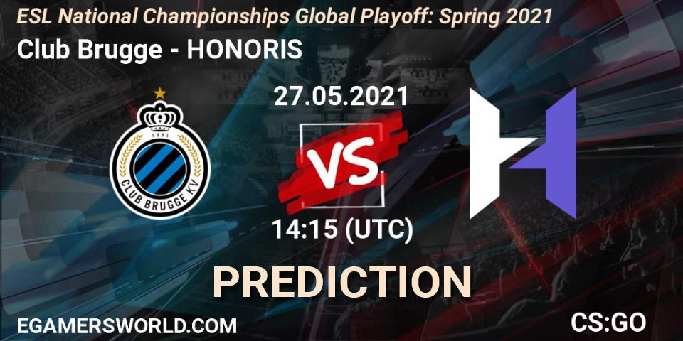 Prognoza Club Brugge - HONORIS. 27.05.21, CS2 (CS:GO), ESL National Championships Global Playoff: Spring 2021