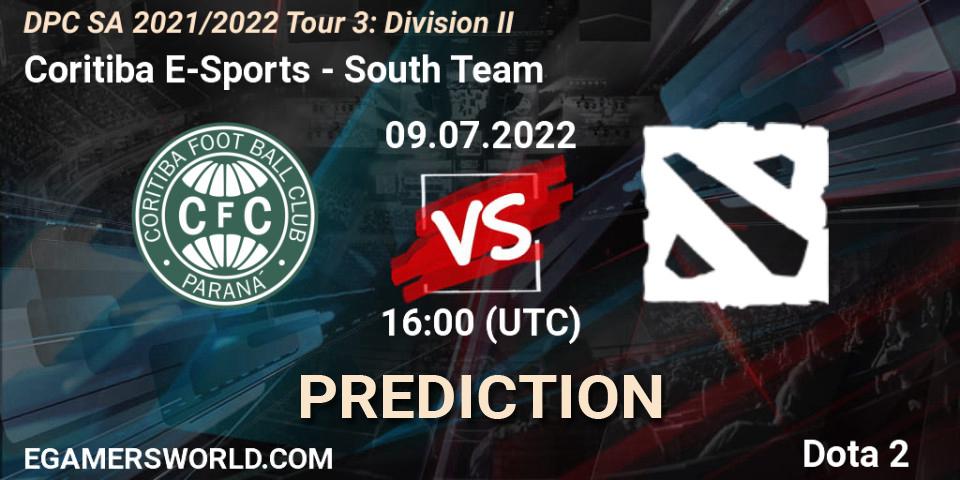 Prognoza Coritiba E-Sports - South Team. 09.07.2022 at 16:05, Dota 2, DPC SA 2021/2022 Tour 3: Division II
