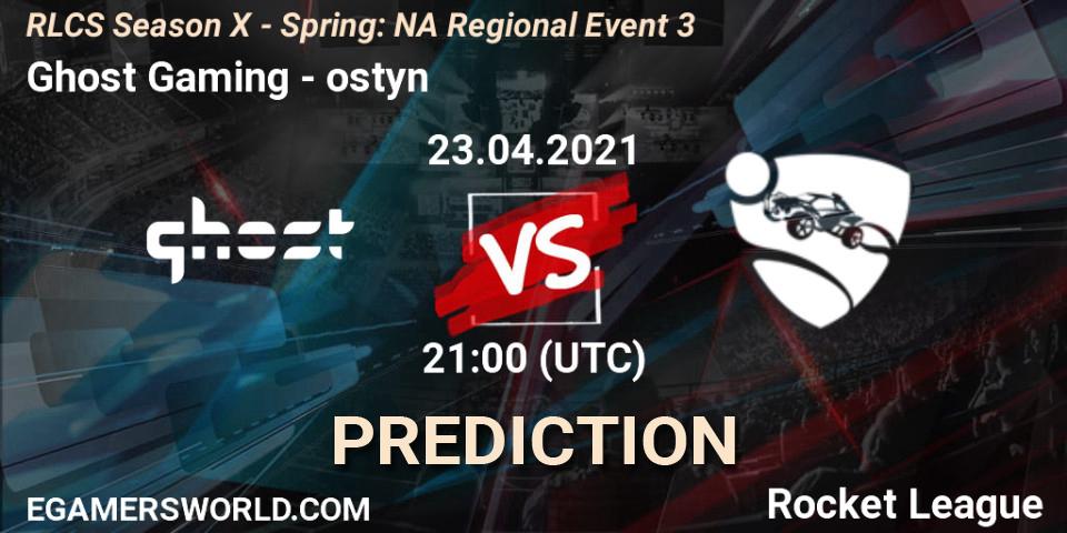 Prognoza Ghost Gaming - ostyn. 23.04.2021 at 20:40, Rocket League, RLCS Season X - Spring: NA Regional Event 3