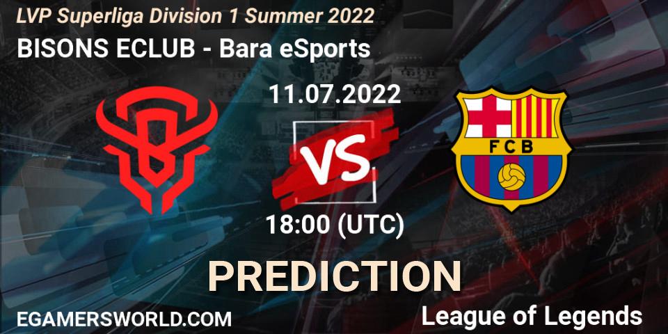 Prognoza BISONS ECLUB - Barça eSports. 11.07.2022 at 18:00, LoL, LVP Superliga Division 1 Summer 2022