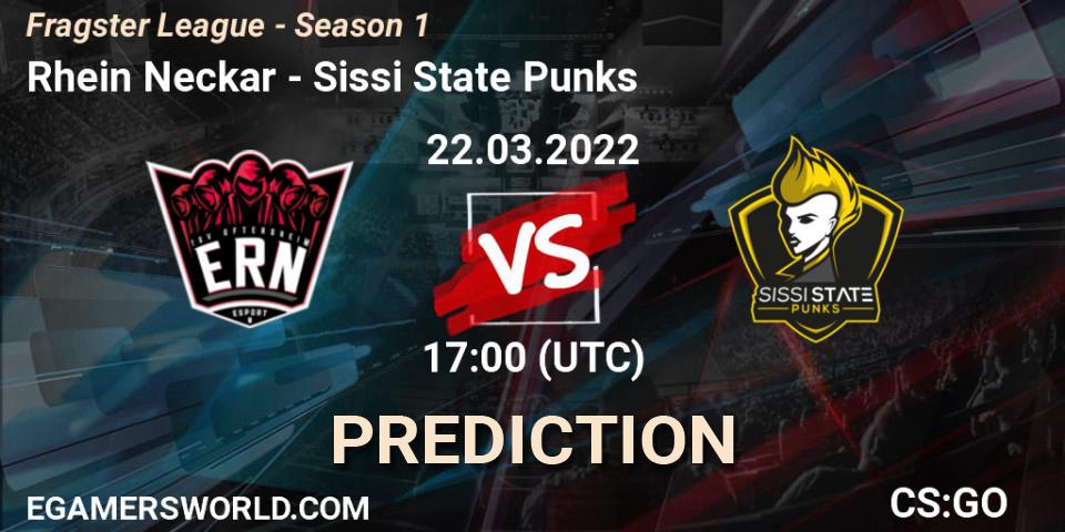 Prognoza Rhein Neckar - Sissi State Punks. 22.03.2022 at 17:00, Counter-Strike (CS2), Fragster League - Season 1