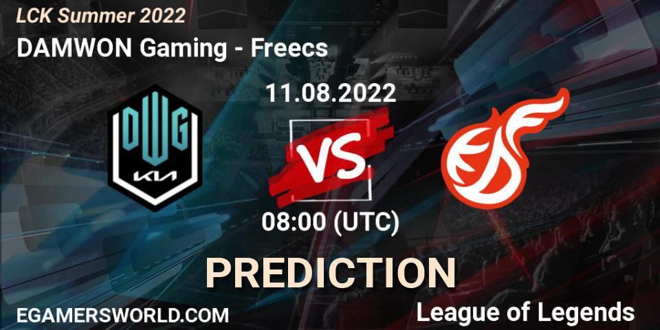 Prognoza DAMWON Gaming - Freecs. 11.08.2022 at 08:00, LoL, LCK Summer 2022