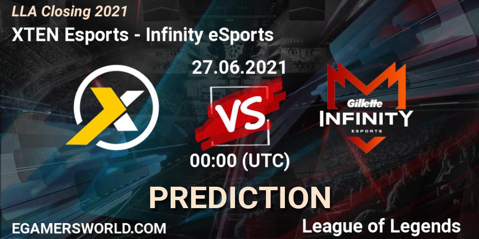 Prognoza XTEN Esports - Infinity eSports. 27.06.2021 at 00:00, LoL, LLA Closing 2021