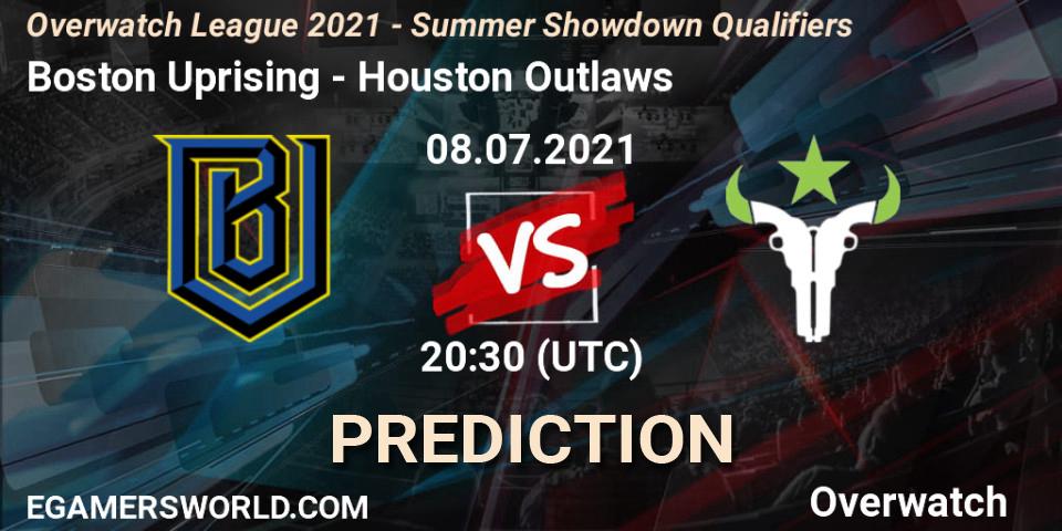 Prognoza Boston Uprising - Houston Outlaws. 08.07.21, Overwatch, Overwatch League 2021 - Summer Showdown Qualifiers