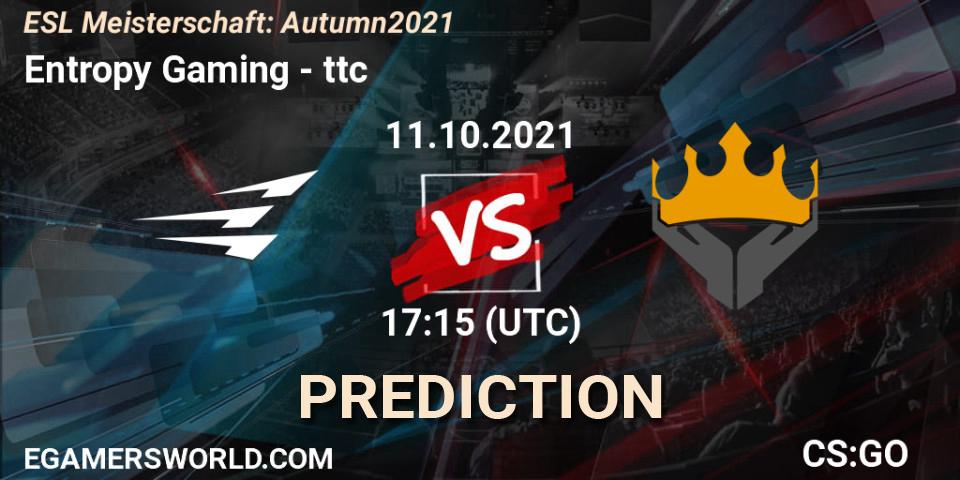 Prognoza Entropy Gaming - ttc. 11.10.2021 at 17:15, Counter-Strike (CS2), ESL Meisterschaft: Autumn 2021