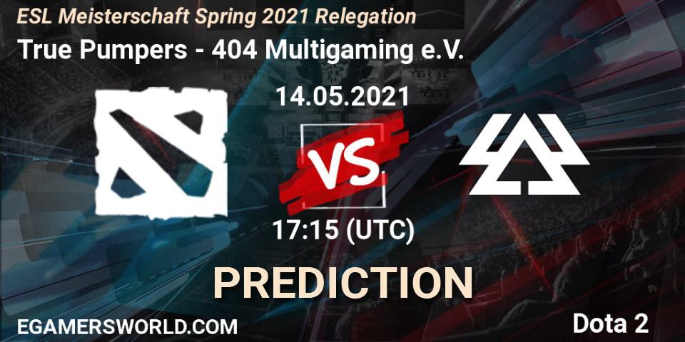 Prognoza True Pumpers - 404 Multigaming e.V.. 14.05.2021 at 17:13, Dota 2, ESL Meisterschaft Spring 2021 Relegation