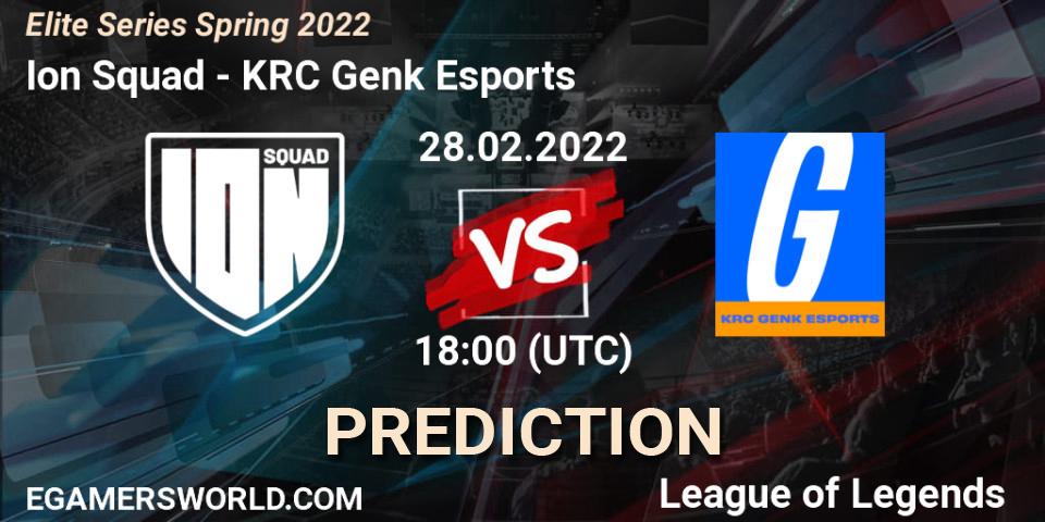 Prognoza Ion Squad - KRC Genk Esports. 28.02.2022 at 18:00, LoL, Elite Series Spring 2022