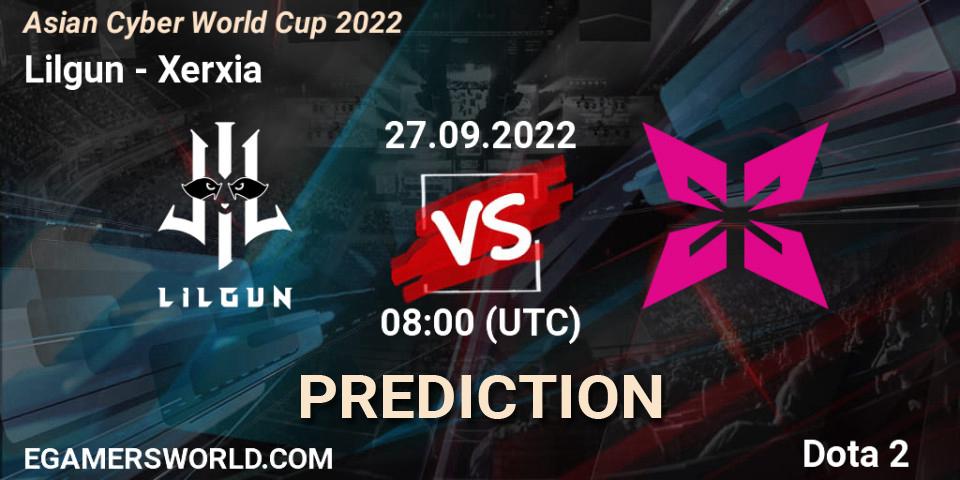 Prognoza Positive Vibes - Xerxia. 27.09.2022 at 06:00, Dota 2, Asian Cyber World Cup 2022