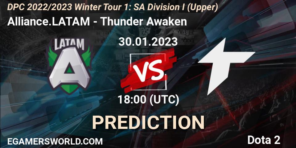 Prognoza Alliance.LATAM - Thunder Awaken. 30.01.23, Dota 2, DPC 2022/2023 Winter Tour 1: SA Division I (Upper) 