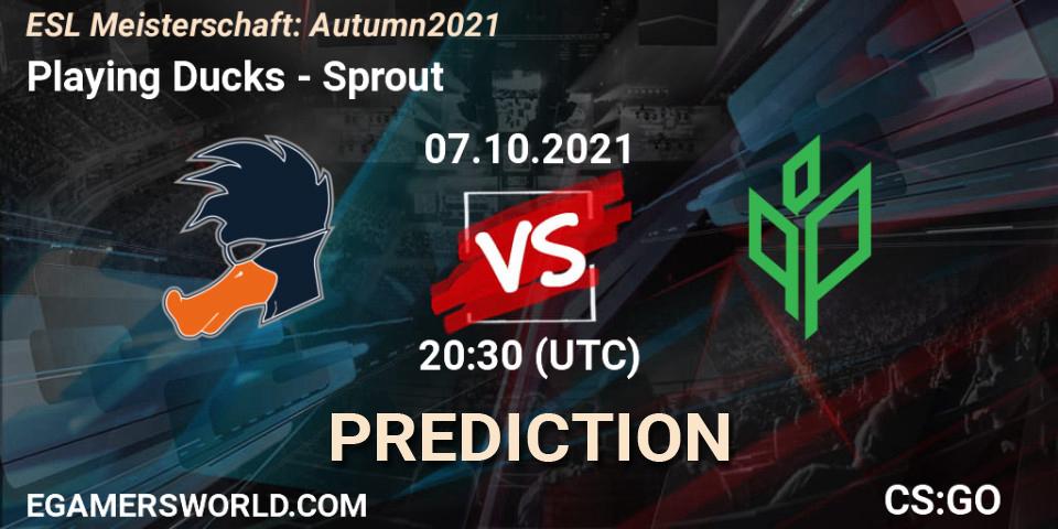 Prognoza Playing Ducks - Sprout. 07.10.2021 at 20:30, Counter-Strike (CS2), ESL Meisterschaft: Autumn 2021