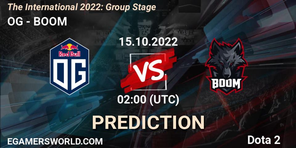 Prognoza OG - BOOM. 15.10.2022 at 02:27, Dota 2, The International 2022: Group Stage