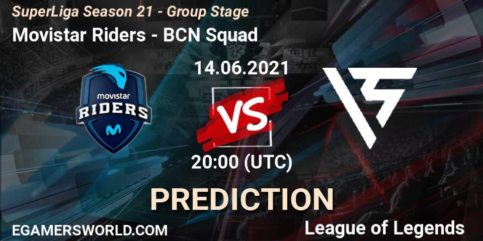 Prognoza Movistar Riders - BCN Squad. 14.06.2021 at 18:00, LoL, SuperLiga Season 21 - Group Stage 