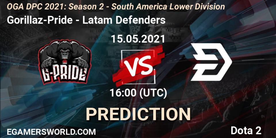 Prognoza Gorillaz-Pride - Latam Defenders. 15.05.2021 at 16:00, Dota 2, OGA DPC 2021: Season 2 - South America Lower Division 