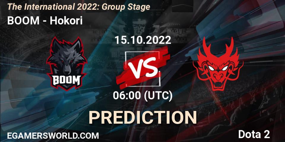 Prognoza BOOM - Hokori. 15.10.2022 at 07:15, Dota 2, The International 2022: Group Stage