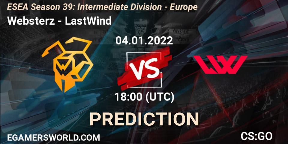 Prognoza Websterz - LastWind. 04.01.2022 at 18:00, Counter-Strike (CS2), ESEA Season 39: Intermediate Division - Europe