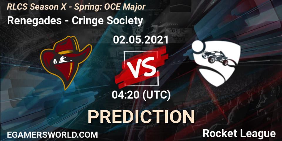 Prognoza Renegades - Cringe Society. 02.05.2021 at 04:00, Rocket League, RLCS Season X - Spring: OCE Major