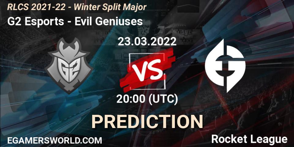 Prognoza G2 Esports - Evil Geniuses. 23.03.2022 at 20:00, Rocket League, RLCS 2021-22 - Winter Split Major