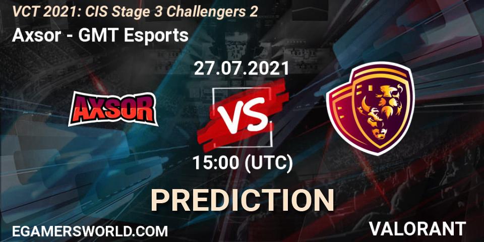 Prognoza Axsor - GMT Esports. 27.07.2021 at 15:00, VALORANT, VCT 2021: CIS Stage 3 Challengers 2