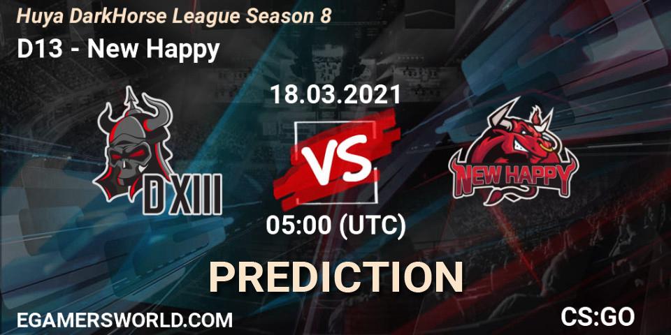 Prognoza D13 - New Happy. 18.03.2021 at 05:00, Counter-Strike (CS2), Huya DarkHorse League Season 8