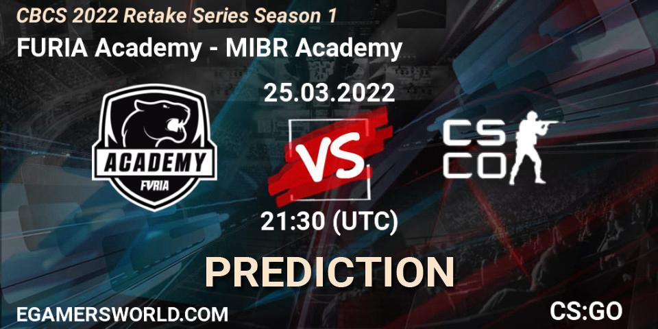 Prognoza FURIA Academy - MIBR Academy. 25.03.2022 at 21:30, Counter-Strike (CS2), CBCS 2022 Retake Series Season 1