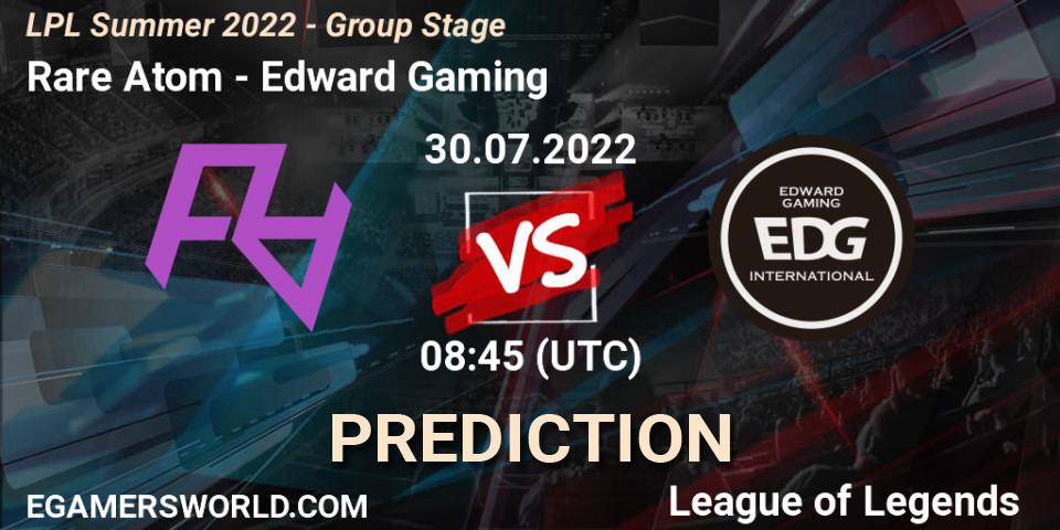 Prognoza Rare Atom - Edward Gaming. 30.07.2022 at 09:00, LoL, LPL Summer 2022 - Group Stage