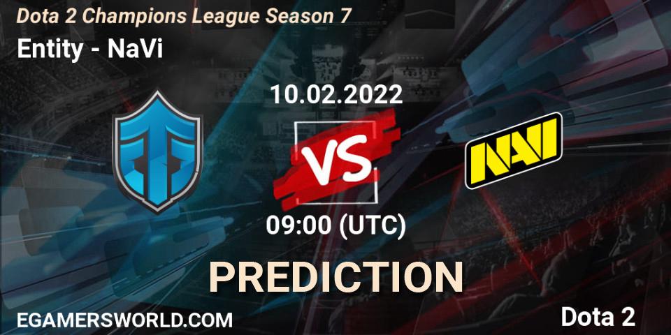 Prognoza Entity - NaVi. 10.02.22, Dota 2, Dota 2 Champions League 2022 Season 7