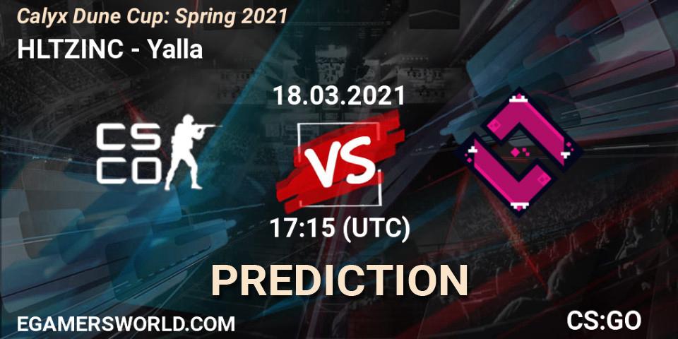 Prognoza HLTZINC - Yalla. 18.03.21, CS2 (CS:GO), Calyx Dune Cup: Spring 2021