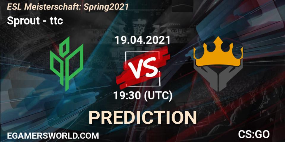 Prognoza Sprout - ttc. 19.04.2021 at 19:30, Counter-Strike (CS2), ESL Meisterschaft: Spring 2021