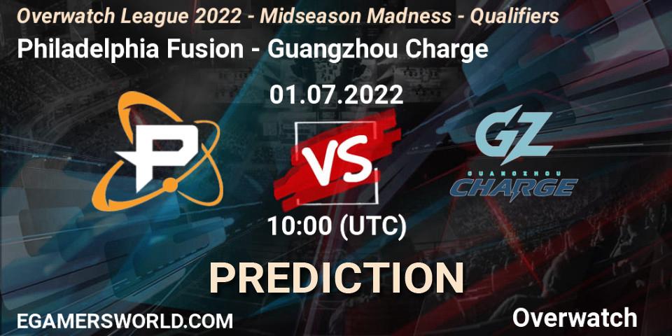 Prognoza Philadelphia Fusion - Guangzhou Charge. 08.07.2022 at 10:00, Overwatch, Overwatch League 2022 - Midseason Madness - Qualifiers