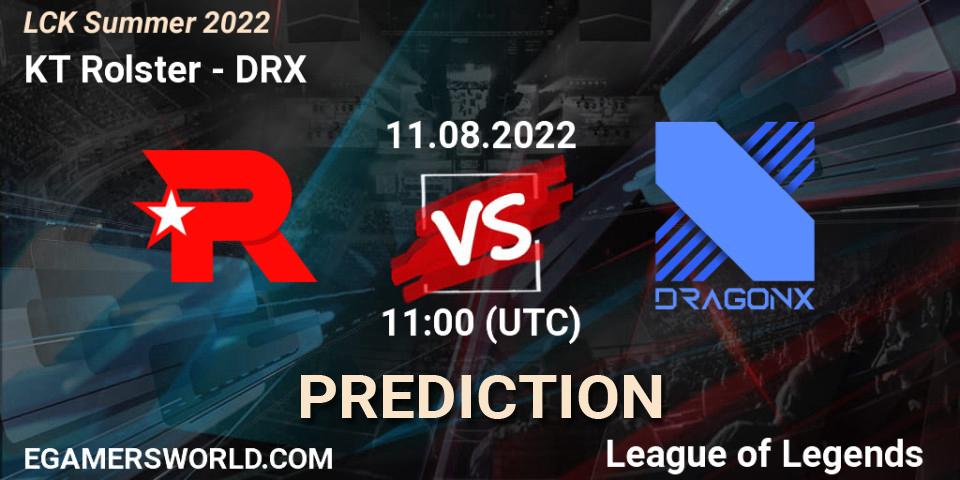 Prognoza KT Rolster - DRX. 11.08.2022 at 11:00, LoL, LCK Summer 2022