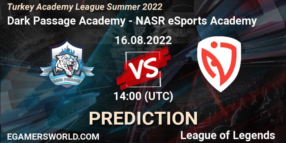 Prognoza Dark Passage Academy - NASR eSports Academy. 16.08.2022 at 14:00, LoL, Turkey Academy League Summer 2022