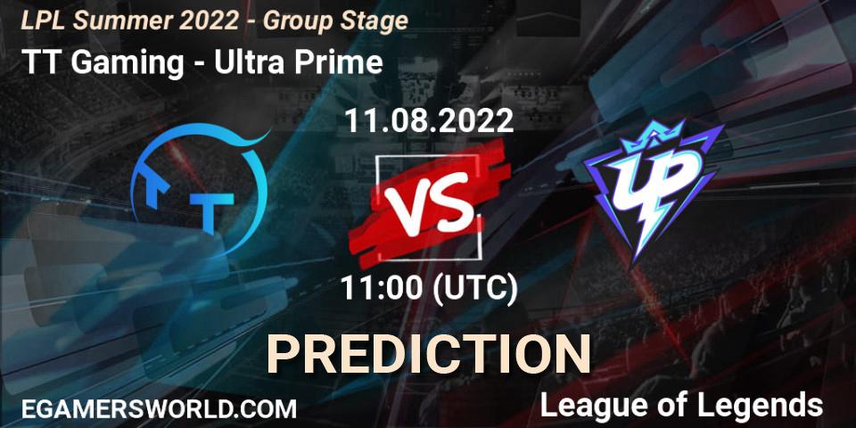 Prognoza TT Gaming - Ultra Prime. 11.08.2022 at 11:00, LoL, LPL Summer 2022 - Group Stage