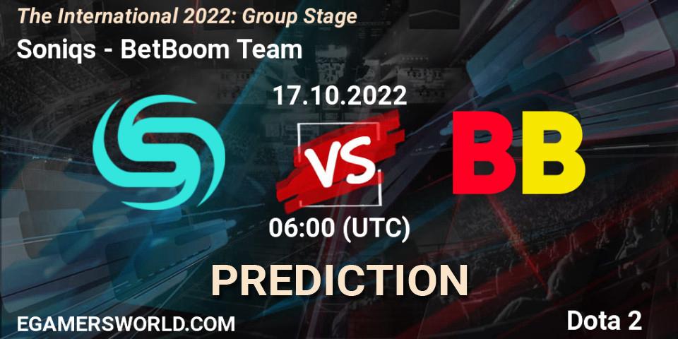 Prognoza Soniqs - BetBoom Team. 17.10.2022 at 06:39, Dota 2, The International 2022: Group Stage