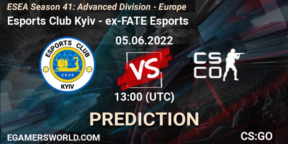 Prognoza Esports Club Kyiv - ex-FATE Esports. 05.06.2022 at 13:00, Counter-Strike (CS2), ESEA Season 41: Advanced Division - Europe