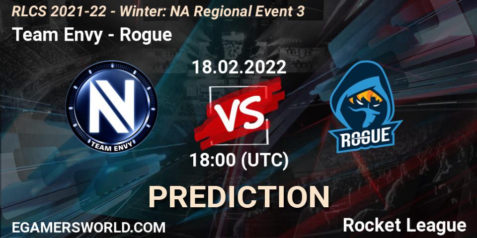 Prognoza Team Envy - Rogue. 18.02.2022 at 18:00, Rocket League, RLCS 2021-22 - Winter: NA Regional Event 3
