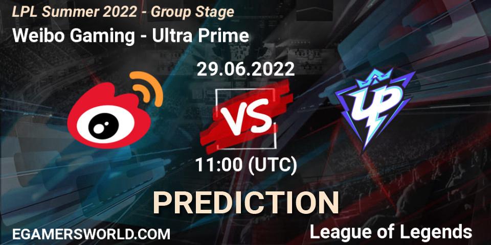 Prognoza Weibo Gaming - Ultra Prime. 29.06.2022 at 11:00, LoL, LPL Summer 2022 - Group Stage