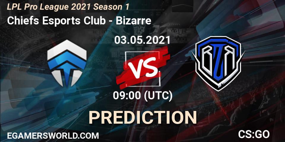 Prognoza Chiefs Esports Club - Bizarre. 03.05.2021 at 09:00, Counter-Strike (CS2), LPL Pro League 2021 Season 1