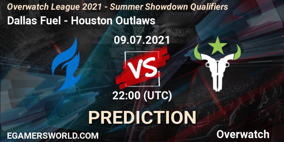 Prognoza Dallas Fuel - Houston Outlaws. 09.07.21, Overwatch, Overwatch League 2021 - Summer Showdown Qualifiers