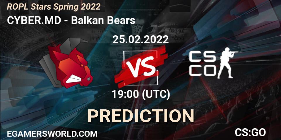 Prognoza CYBER.MD - Balkan Bears. 25.02.2022 at 19:00, Counter-Strike (CS2), ROPL Stars Spring 2022